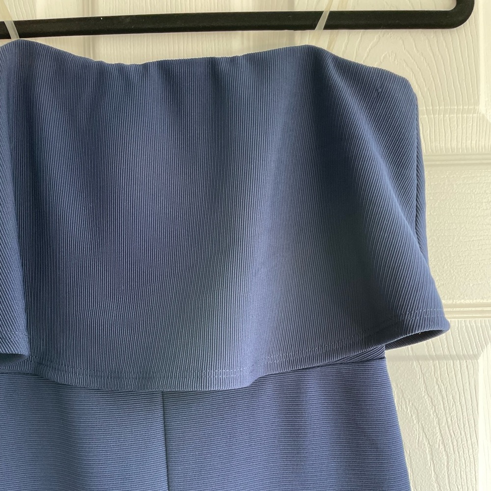 Blue Cold Shoulder Jumpsuit